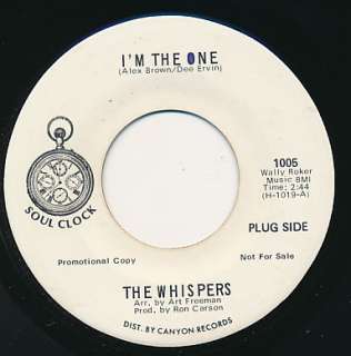 The WHISPERS Im The One SOUL 45 rpm HEAR IT DJ Promo  