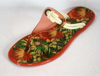 SPERRY Jellyfish Orange Womens Thong Flip Flops Shoes  