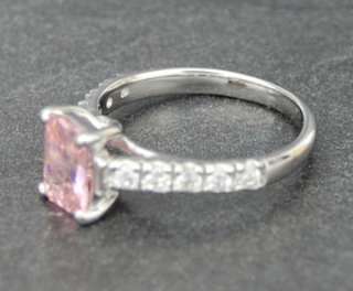   Princess Cut Pink & White Ice CZ Ring Promise Bling .925 Jewelry