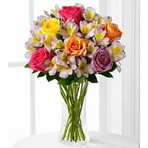 Colorful Connections Flower Bouquet   14 Stems   Vase Included  