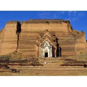 Mingun Pagoda, Gigantic and Unfinished, Mingun, Myanmar, Asia Premium 