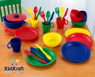 New 27Pc Kids Toy Kitchen Dishes Tableware Cookware Set  