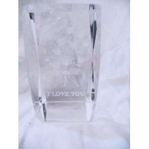  I Love You Lazar Etched Glass Block 