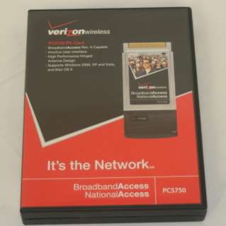VERIZON WIRELESS PC5750 PC CARD   IN ORIGINAL BOX  