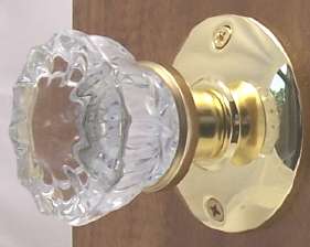 Fluted Crystal Glass Passage Door Knob Set fit Any Door  