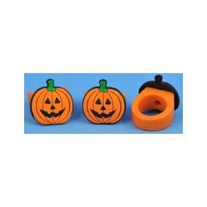  Rubber Halloween Pumpkin Rings (12/PKG) Toys & Games