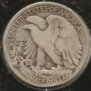 1919 FINE, rim bumps Walking Liberty Half Dollar  