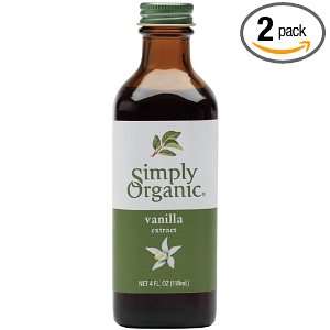 Simply Organic Pure Vanilla Extract Certified Organic, 4 Ounce Glass 