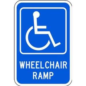 Zing Eco Parking Sign, WHEELCHAIR RAMP with Picto, 12 Width x 18 