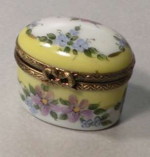 NEW Yellow Oval Box, No.41 Porcelain Limoges Box NEW  