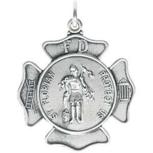   Silver 28.00X25.00 Mm,St. Florian Medal St. Florian Medal W/Out Chain