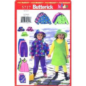 com Butterick 5717 Sewing Pattern Girls Jacket Jumper Skirt Pants Hat 