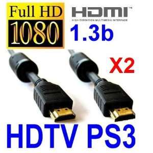  2 HDMI Cables + Gold HDMI Cable Y Splitter Adapter   1 Input 2 