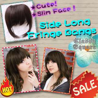 NEW 1pc Side Long scattered Fringe Bangs Hair Extension 3 color 