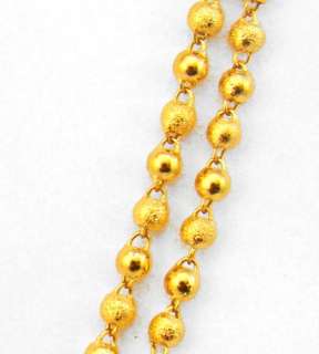 Hn608 Unisex 18K Yellow Gold GP 32g Bead Long Necklace  