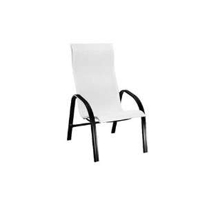   Steel Sling Arm High Back Patio Dining Chair Hickory