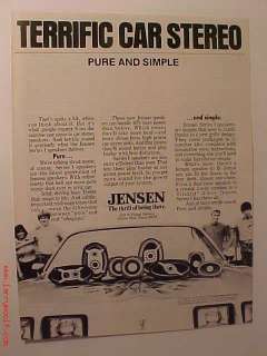 Jensen speakers car stereo advertisement 1980 print AD  
