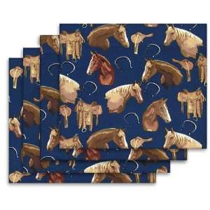  Horse Saddle 4 Pc Napkin Set