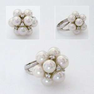 Pearl Cluster Cocktail Ring Majorica Jewelry