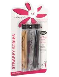 Foot Petals Strappy Strips Triple Pack,BlkSlvr/Btr,one size