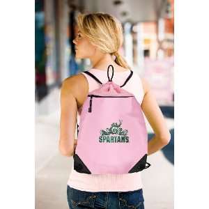  Michigan State Peace Frog Pink Drawstring Bag Sports 