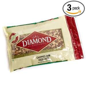 Diamond Hazelnuts, Chopped, Raw, 32 Ounce Zipper Bags (Pack of 3 
