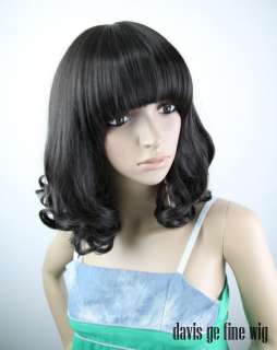 2011 New Fashion womens medium Wig full Hair Curl Wigs Black / Brown 