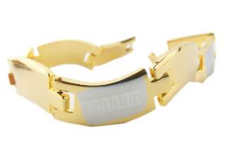 Sparking Mens 14k White With Yellow Gold Filled Bracelet Chain  