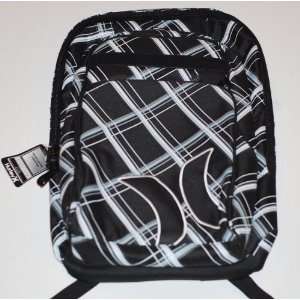  Hurley Backpack Black Gray and White Plaid Sports 