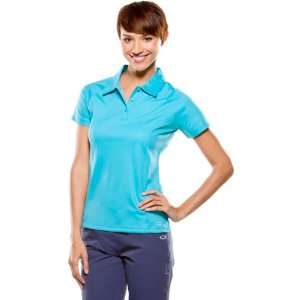 Oakley Impress Polo Womens Short Sleeve Fashion Shirt   Bright Aqua 