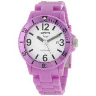 Invicta Womens 1212 Angel White Dial Light Purple Plastic Watch 