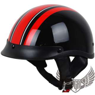 Black Red Vintage PGR Motorcycle DOT Helmet Harley XL  