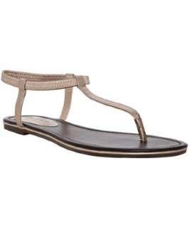 Ciao Bella platinum leather Fort Pierce flat thong sandals   