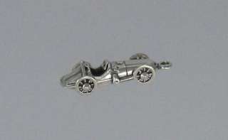 Sterling Silver MOVABLE SOAP BOX CAR Charm  