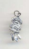 Vintage sterling CUCKOO CLOCK charm 3 D MOVABLE  