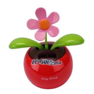 New Red Flip Swing Flap Solar Sun Powered Flower Car Toy Gift US Fasts 