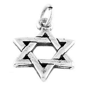  Silver Double Sided Jewish Star of David Charm Jewelry