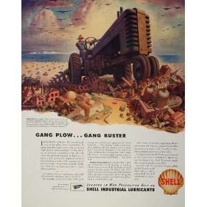 1944 Ad WWII John Deere Farmer Tractor Shell Oil NICE   Original 