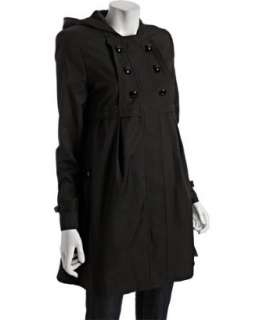 DKNY black cotton blend Naomi hooded empire waist jacket   