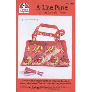  A Line Purse Juice Labels Tote Arts, Crafts & Sewing