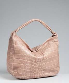 Furla sabbia croc embossed leather shoulder bag 
