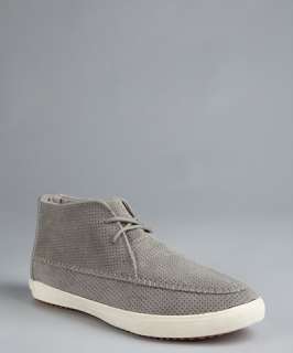 Generic Surplus grey perforated suede Apache ankle boots