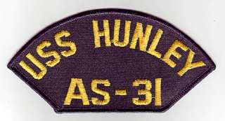 USS HUNLEY AS 31   U.S. NAVY CAP PATCH  