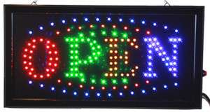 New Business LED Open Sign Neon Bright With Motion Switch 19x10 #59 