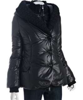 Mackage black quilted Harlow cable knit hooded coat   up to 