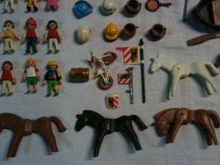 PLAYMOBIL MIXED LOT ACCESORIES PEOPLE CAR HELICOPTER BOAT HELMET FLAG 