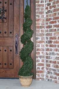 NEW 4 ARTIFICIAL FAKE CEDAR INDOOR OUTDOOR ALL WEATHER SPIRAL TOPIARY 