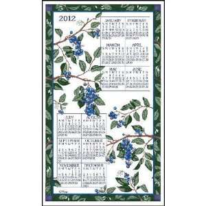    Blueberries Linen Kitchen Towel Calendar 2012