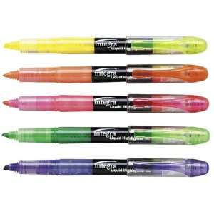   Liquid Highlighters. Integra(30000). Sold as 1 Set. 5/Set Office