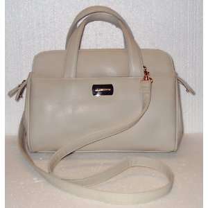 Liz Claiborne Handbag Purse; Top Zip Tote; Cream Color; Polyvinyl [PVC 
